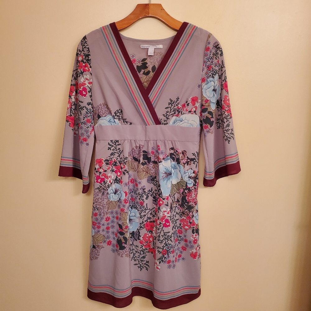 OLD NAVY gray floral dress SIZE S